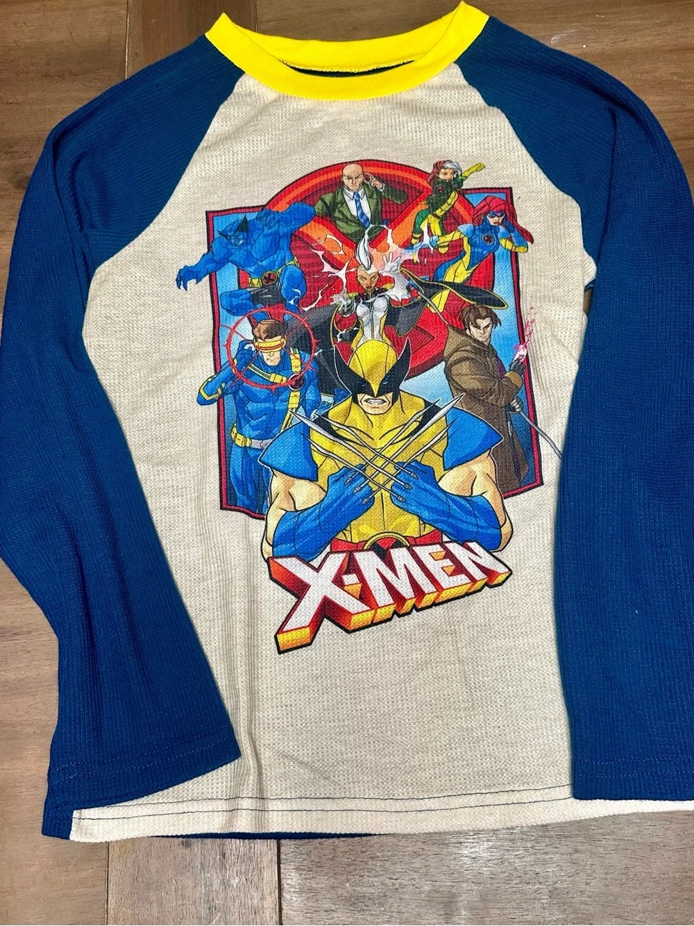 Marvel X-Men Kids Pajama Set Blue Yellow Gray